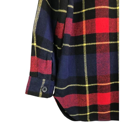 RD Style Flannel Shirt Womens S/P Multi Color Plaid Heavyweight Pockets - Picture 5 of 7